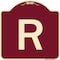 Signmission Designer Series Sign W/ Letter R, Burgundy Heavy-Gauge Aluminum Sign, 18" x 18", BU-1818-22930 A-DES-BU-1818-22930 - alternate 1